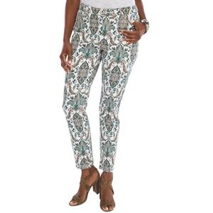 Chico's So Slimming Damask Girlfriend Ankle Jeans Pockets